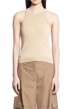 Max Mara Tops, Dames, , S, Katoen, Katoenen Geribbeld Mouwloos Racerback Top
