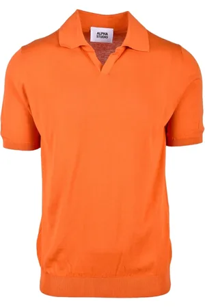 ALPHA STUDIO Tops, Heren, Oranje, 2Xl, Katoen, Gebreid poloshirt