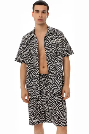 4GIVENESS Overhemden, Heren, Zwart, S, Dierenprint Shirt Mannen