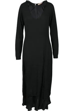 Twin-Set Kleedjes, Dames, Zwart, XS, Wol, Damesjurk in Wollen Mix