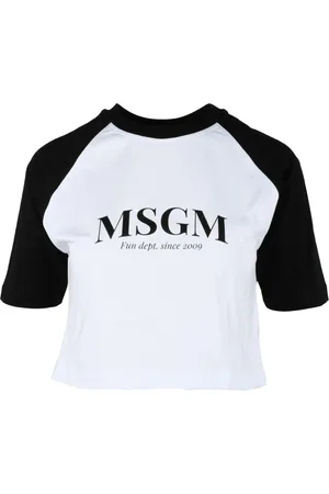 Msgm Tops, Dames, Wit, XS, Katoen, Tshirt