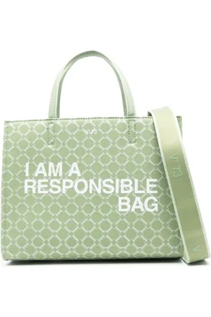 V°73 Tassen, Dames, Groen, ONE Size, Verantwoordelijkheid Logo Winkelen Salvia G44