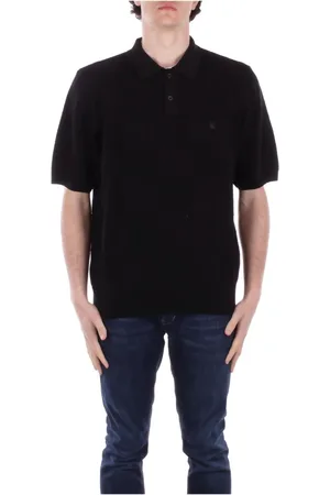 Carhartt Tops, Heren, Zwart, S, Katoen, Zwart Logo Polo T-shirts