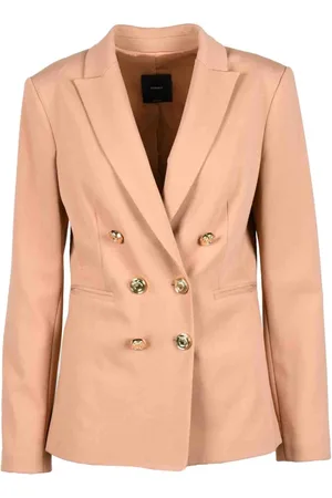Pinko Jassen, Dames, Bruin, 3Xs, Elegante Blazer met Stretchstof
