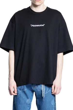 MASTERMIND Tops, Heren, Zwart, XL, Katoen, Zwart Katoenen Jersey Grafisch T-Shirt