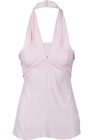 SEMICOUTURE Tops, Dames, Roze, M, Zijdeblend Mouwloze Top