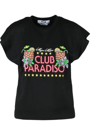 Msgm Tops, Dames, Zwart, S, Katoen, Tshirt