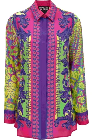 VERSACE Blouses & Shirts, Dames, Veelkleurig, 2Xs, Stijlvolle Overhemden Collectie