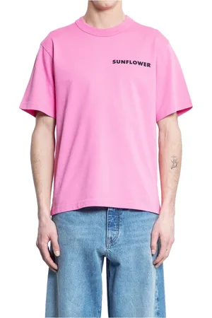 Sunflower Tops, Heren, Roze, L, Katoen, Logo Print Katoenen Jersey T-shirt