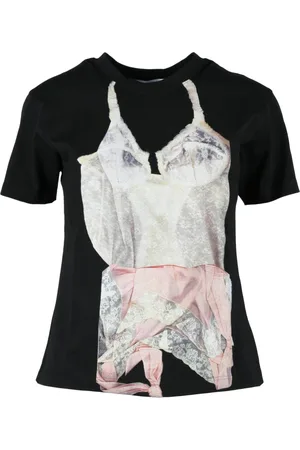Msgm Tops, Dames, Zwart, S, Katoen, Tshirt