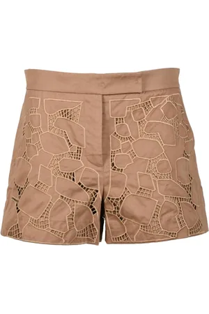 Max Mara Korte broeken, Dames, Bruin, M, Katoen, Katoenen shorts voor dames