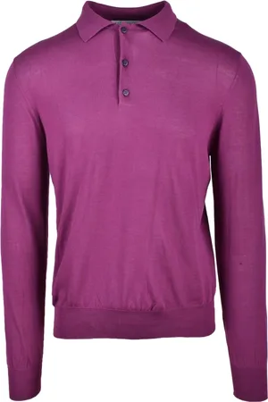 BALLANTYNE Tops, Heren, Paars, L, Katoen, Polo