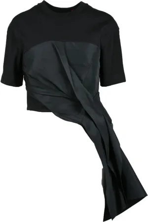 Alexander McQueen Tops, Dames, Zwart, S, Katoen, Maglia