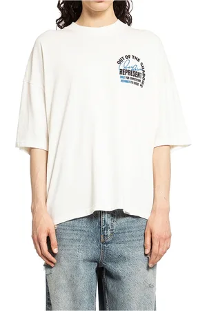 Represent Tops, Heren, Wit, M, Schaduw Logo Print Oversized T-Shirt