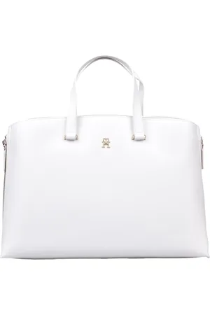 Tommy Hilfiger Tassen, Dames, Wit, ONE Size, Moderne Tote Tas met Ritssluiting