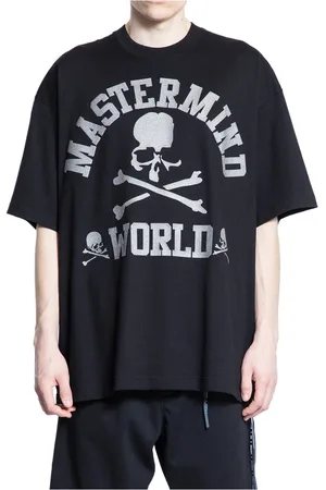 MASTERMIND Tops, Heren, Zwart, XL, Katoen, Glittered Grafisch Logo Print T-Shirt