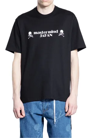MASTERMIND Tops, Heren, Zwart, L, Katoen, Zwart Grafisch Logo Print T-Shirt