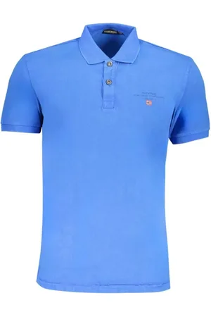 Napapijri Tops, Heren, Blauw, M, Katoen, Blauw Katoenen Poloshirt met Logo
