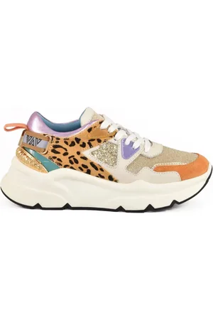 Emanuélle vee Schoenen, Dames, Veelkleurig, 36 EU, Leer, Casual Sneakers met Rubberen Zool