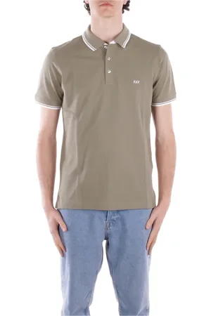 FAY Tops, Heren, Groen, L, Katoen, Groene Polo Shirts Knoopsluiting