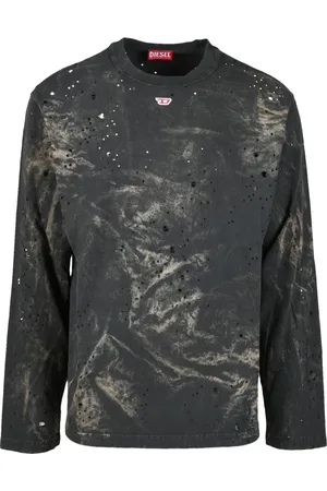 Diesel Tops, Heren, Zwart, L, Katoen, Katoenen Casual T-shirt