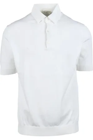 FILIPPO DE LAURENTIIS Tops, Heren, Wit, 3Xl, Katoen, Katoen Polo Gebreid Model Shirt