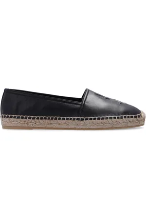 Saint Laurent Schoenen, Dames, Zwart, 37 EU, Leer, Leren espadrilles