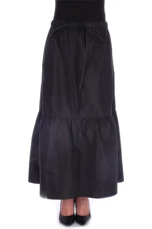 Aspesi Rokken, Dames, Zwart, S, Polyester, Maxi Rok met Verstelbare Taille
