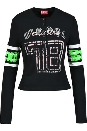 Diesel Tops, Dames, Zwart, M, Katoen, Tshirt
