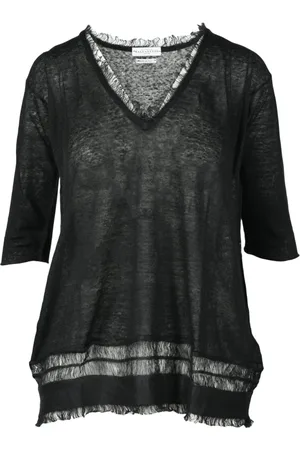 BALLANTYNE Truien, Dames, Zwart, XS, Linnen, Maglia