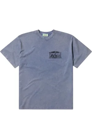 ARIES Tops, Heren, Blauw, L, Katoen, Vintage Tempel T-shirt