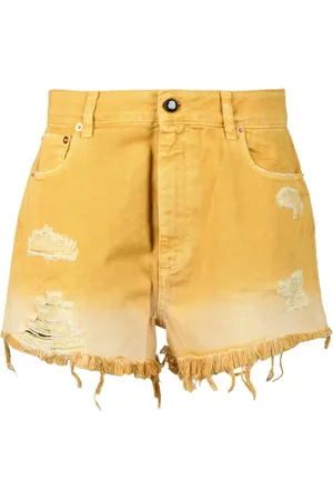 SEMICOUTURE Korte broeken, Dames, Geel, W27, Katoen, Shorts