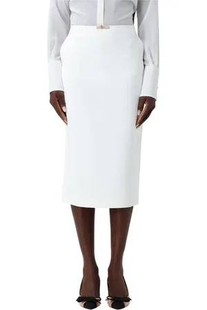 Elisabetta Franchi Rokken, Dames, Wit, M, Stijlvolle Rok Gonna voor Vrouwen