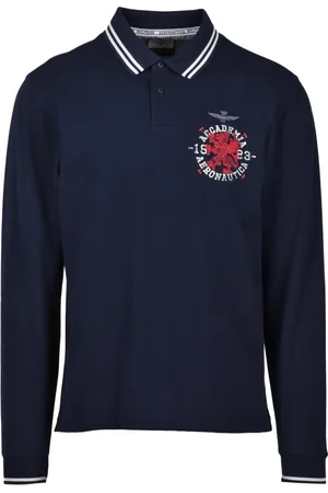 Aeronautica Militare Tops, Heren, Blauw, M, Katoen, Katoenen Militaire Polo Shirt