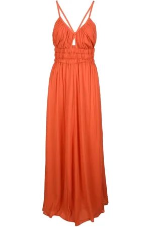 Dondup Kleedjes, Dames, Oranje, XS, Chiffon, Damesjurk
