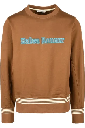 WALES BONNER Sweatshirts & Hoodies, Heren, Bruin, XL, Polyester, Maglia