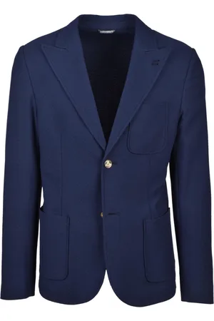 D.A. Daniele Alessandrini Jassen, Heren, Blauw, S, Katoen, Katoenen Jas met Knoopsluiting