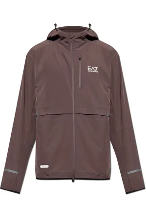 EA7 Jassen, Heren, Bruin, L, Polyester, Capuchonjack