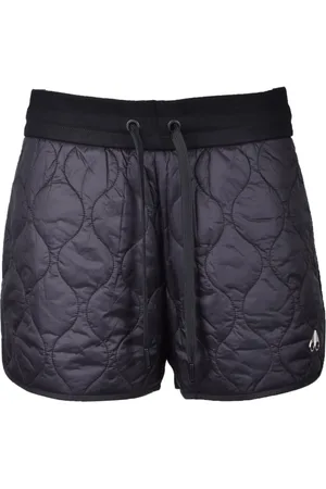 Moose Knuckles Korte broeken, Dames, Zwart, M, Nylon, Nylon shorts voor stijlvolle outfits