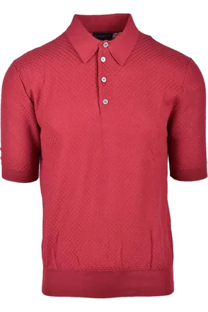 BALLANTYNE Tops, Heren, Rood, L, Katoen, Polo