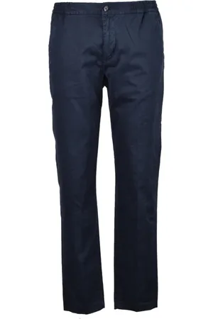 Tommy Hilfiger Broeken, Heren, Blauw, W35, Katoen, Relaxed Tapered Broek met Ritssluiting