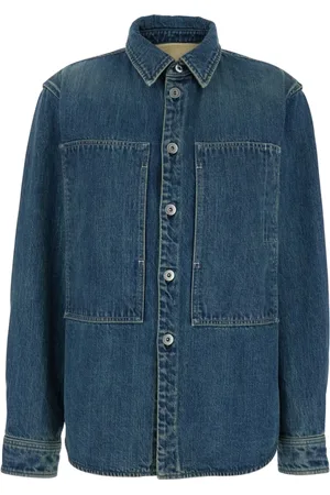 Jil Sander Blouses & Shirts, Dames, Blauw, S, Denim, Blauwe Denim Shirt met Klassieke Kraag