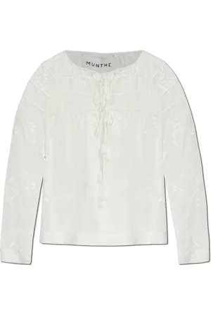 Munthe Blouses & Shirts, Dames, Wit, S, Tie-front top