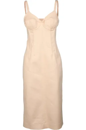 Sportmax Kleedjes, Dames, Oranje, M, Katoen, Lange jurk magma, ritssluiting
