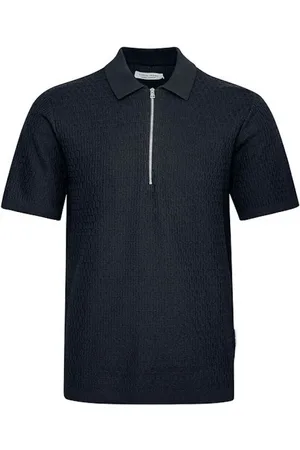 Casual Friday Tops, Heren, Blauw, L, Katoen, Gestructureerde Polo in Donkerblauw