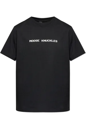 Moose Knuckles Tops, Heren, Zwart, XS, Katoen, T-shirt met logo