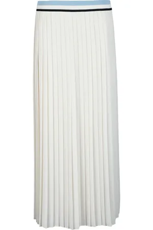 Moncler Rokken, Dames, Wit, S, Polyester, Geplooide Voile Rok met Elastische Taille