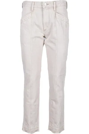 Isabel Marant Jeans, Dames, Wit, M, Katoen, Katoenen Casual Broek