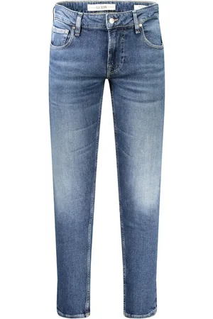 Guess Jeans, Heren, Blauw, W29 L32, Katoen, Blauwe Skinny Jeans met Gewassen Effect