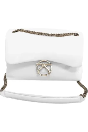 Kocca Tassen, Dames, Wit, ONE Size, Minimalistische Crossbody Tas met Metalen Logo